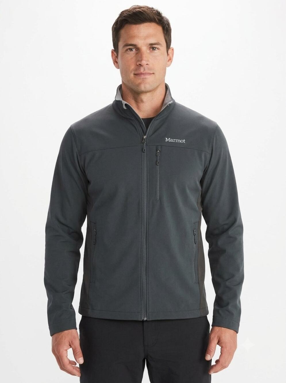 Marmot Gore Windstopper Jacket Mens 2XL Dark Gray Softshell Full Zip Windbreaker
